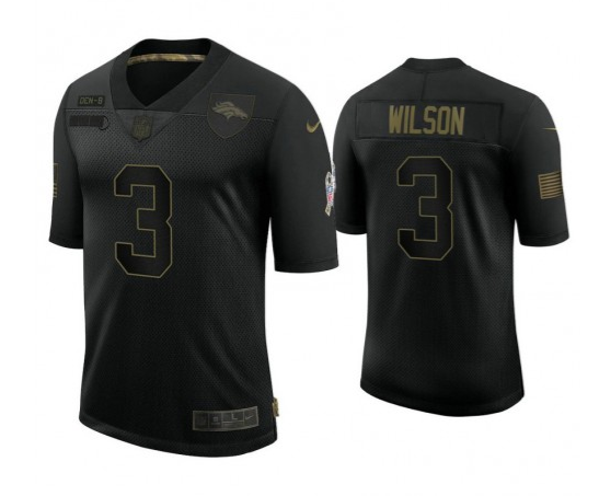 Men's Denver Broncos #3 Russell Wilson Black Salute To Service Limited Stitched Jersey Men's Denver Broncos #3 Russell Wilson Black Salute To Service Limited Stitched Jersey